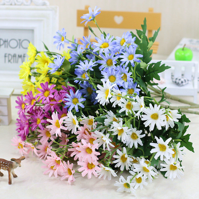 小雏菊仿真花野菊花小清新花束套装塑料假花绢花餐桌摆件摄影道具