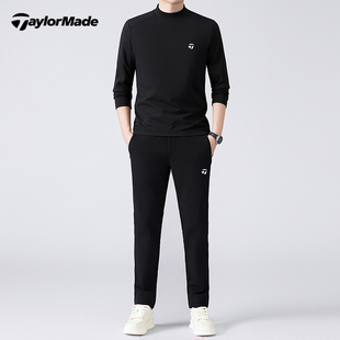 Taylormade泰勒梅高尔夫男士长袖T恤秋冬户外运动休闲圆领套装男