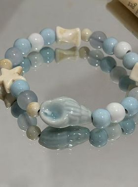 陶瓷海螺手串轻奢小众手链