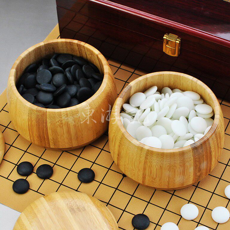 仿红木盒楠竹罐新云子围棋，送领导老师送外国人中国特色外事礼品