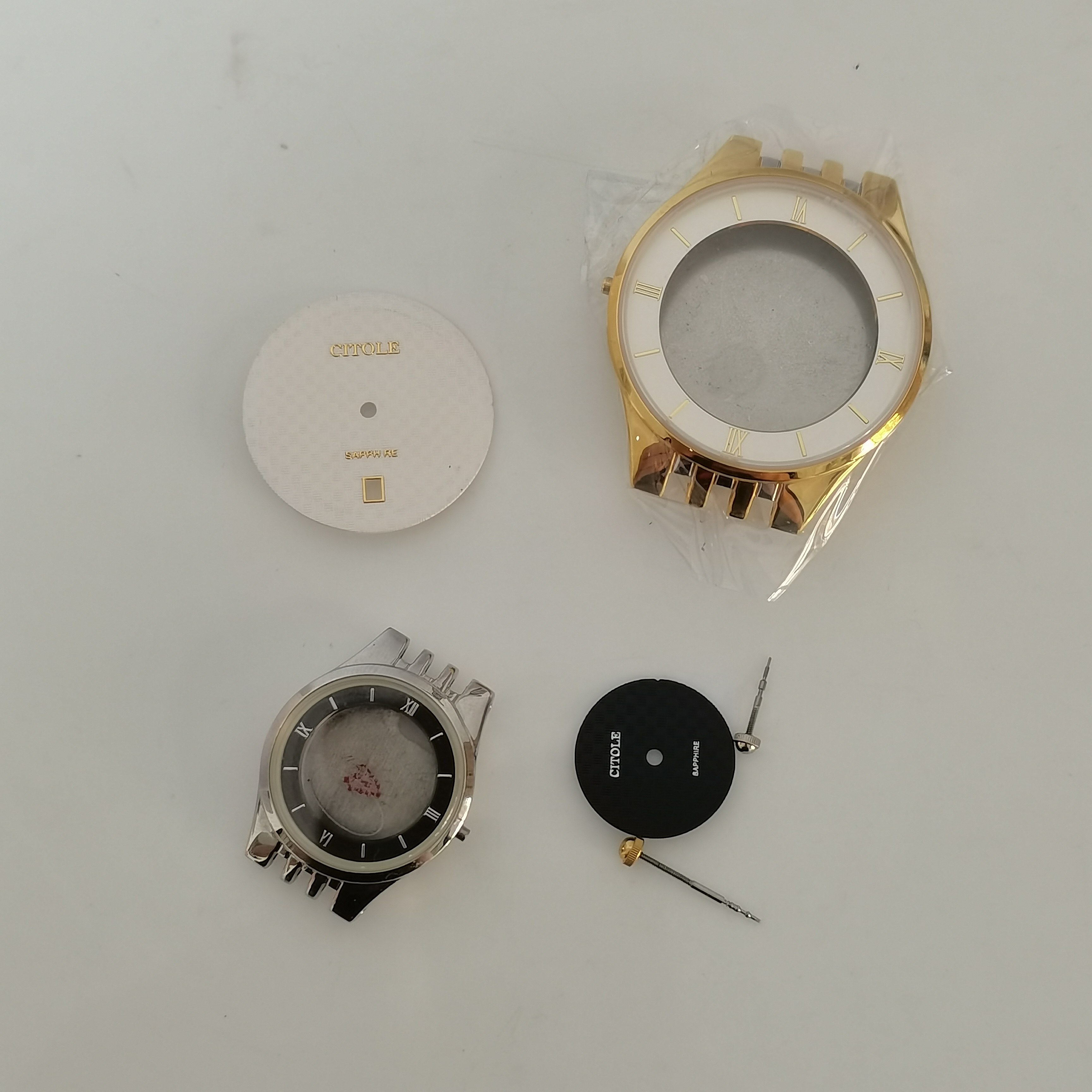 citole西腾CT5076L女玻璃表壳表盘表针表带表壳把头5076G男配件