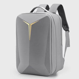新款双肩包男潮酷时尚电脑背包硬壳简约15.6寸大学生反光条书包