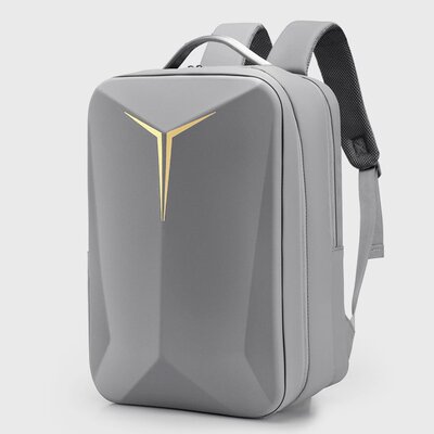新款双肩包男潮酷时尚电脑背包硬壳简约15.6寸大学生反光条书包