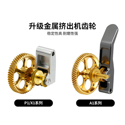 X1/P1S/A1mini全金属挤出机硬化钢DLC纳米涂层斜齿轮送料套件