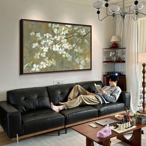 苹果花法式中古风客厅装饰画