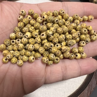 黄皮大孔星月菩提根散珠子手工 diy串珠饰品配件文玩菩提散珠批发