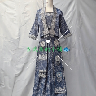 新款苗疆苗族服装套装少数民族男款摄影服饰旅拍土家族扎染写真新