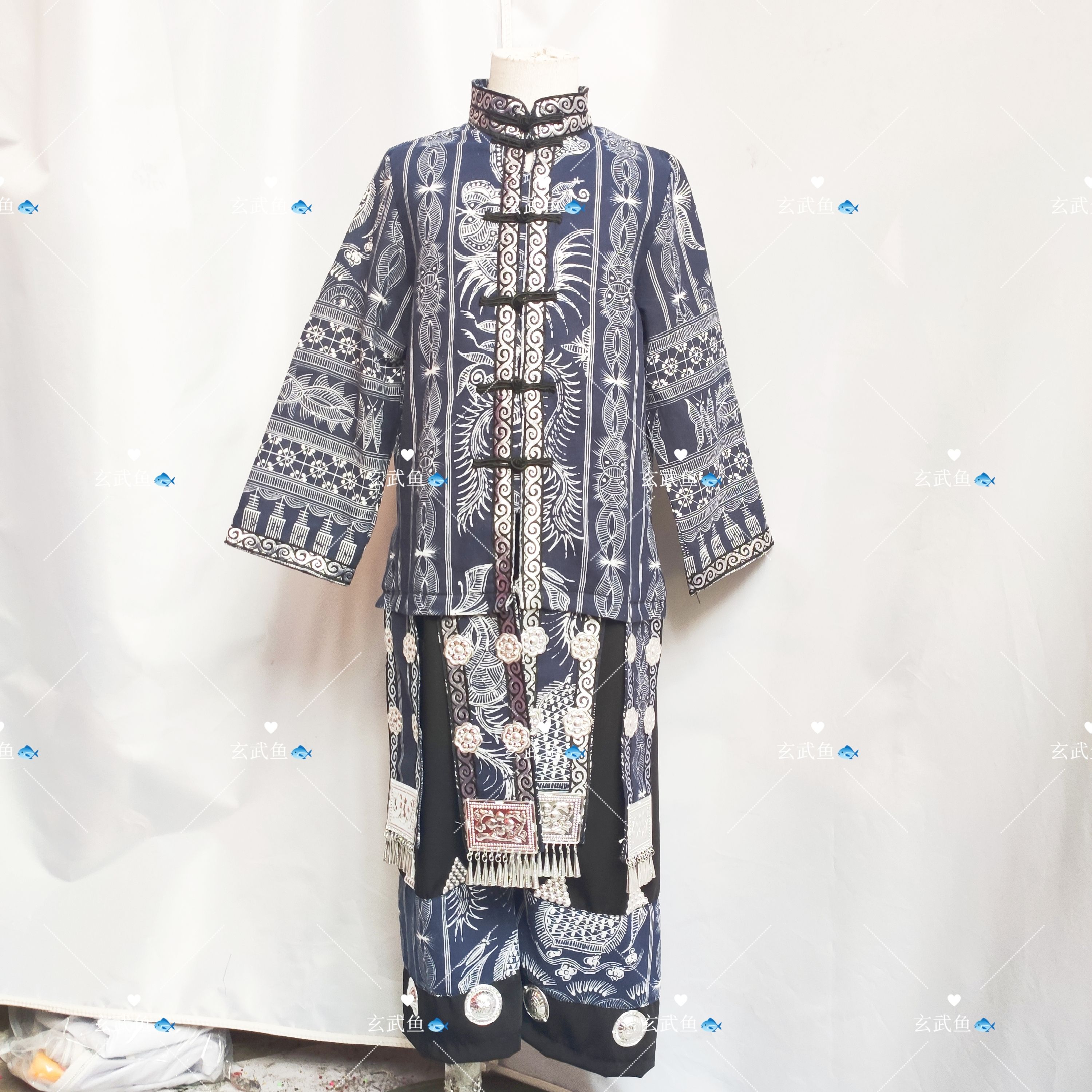 儿童苗族服饰土家族湘西贵州演出服男童少数民族舞蹈服装苗疆蜡染