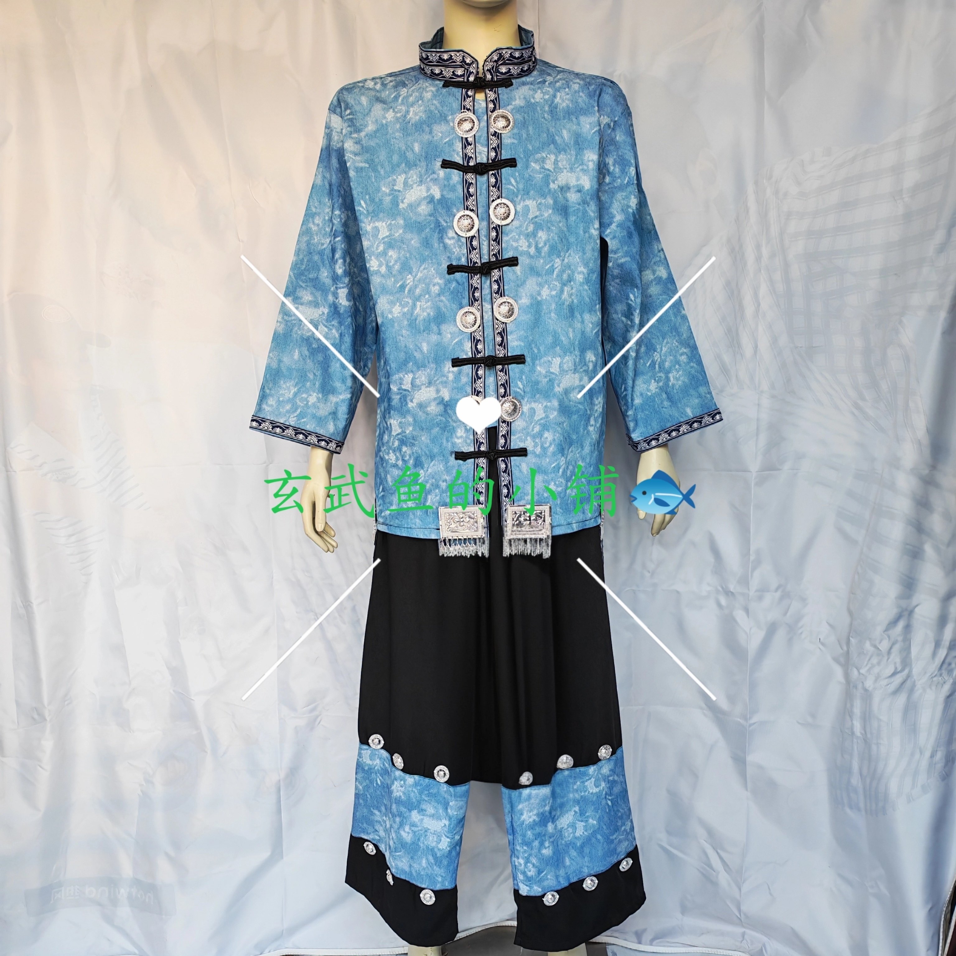 新款苗疆苗族服装套装少数民族男款摄影服饰旅拍土家族扎染写真新,男装,其他民族服装,淘宝优惠券,粉丝福利购,淘宝优惠卷