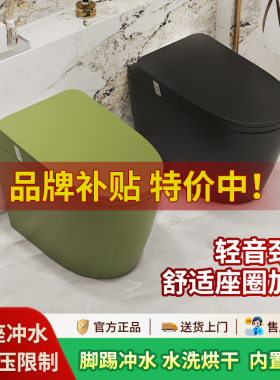 【补贴15%】复古一体智能马桶黑色墨绿色创意坐便无水压限制