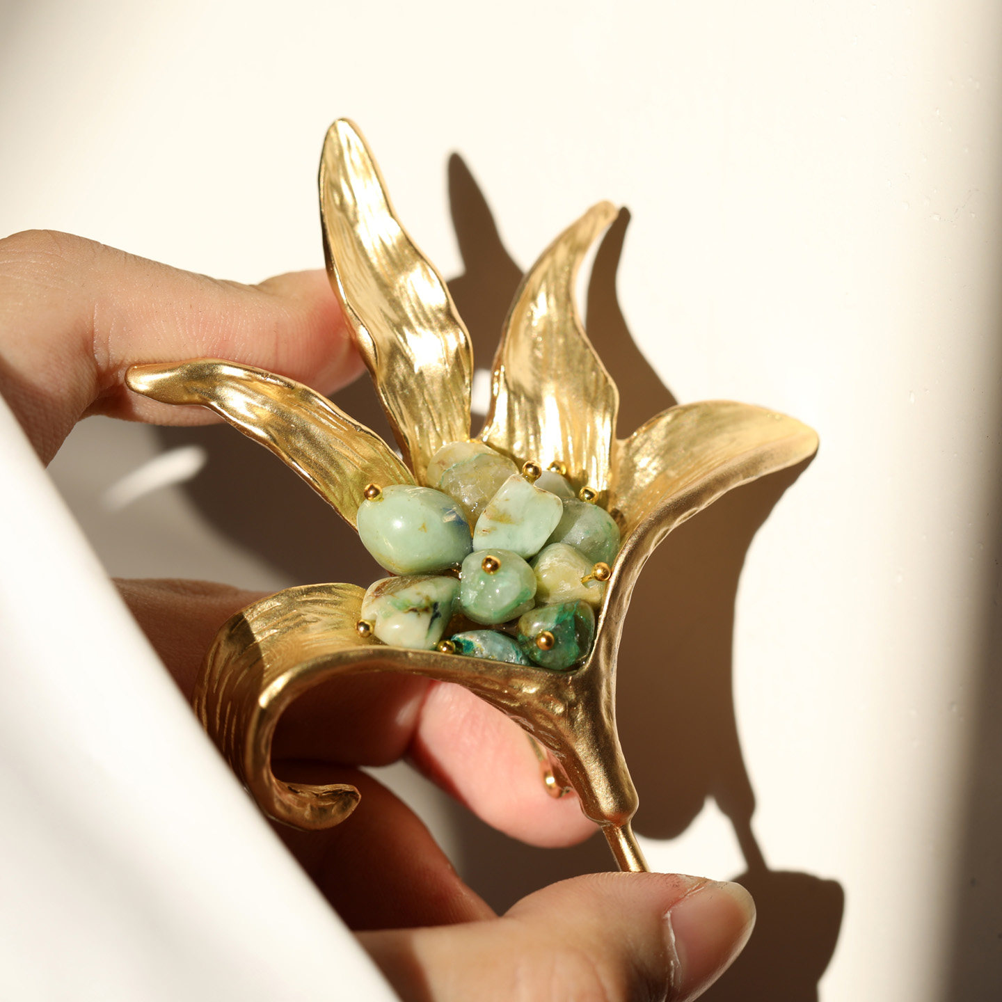 灵心珠宝 原创设计卡帕多奇亚紫水晶花朵胸针 高端品牌轻奢饰品