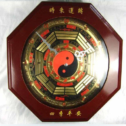 桃木四季平安八卦罗盘钟