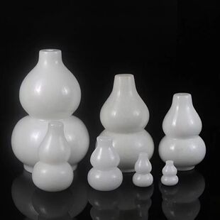 天然汉白玉石雕葫芦摆件3寸6寸8寸大中小白玉葫芦家居客厅工艺品