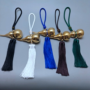 纯铜开口空心葫芦挂件绿色蓝白黑棕线绳家居门厅玄关汽车平安挂饰