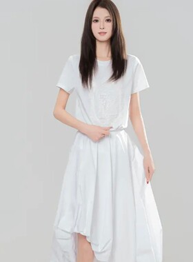 A家专柜正品2026夏季新款百搭显瘦圆领短袖印花T恤530082-42040FA