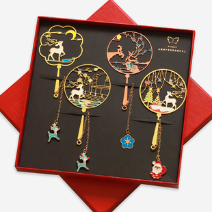 麋鹿金属书签故宫文创设计小清新礼物来图定制儿童文具学生用老师