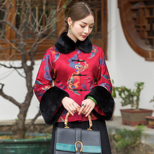 外套女士夹棉唐装上衣