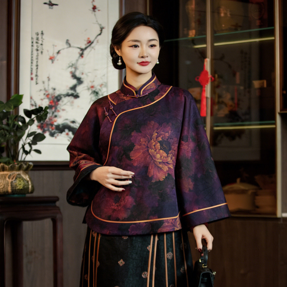 华族经典盘扣唐装女改良版复古新款高贵中国风短款中式旗袍上衣春