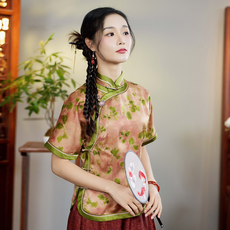 旗袍上衣夏款香云纱新优雅唐装女