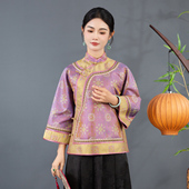 唐装 华族经典 桑蚕丝开襟中国风年轻款 女装 女上衣250695 蜀锦新中式