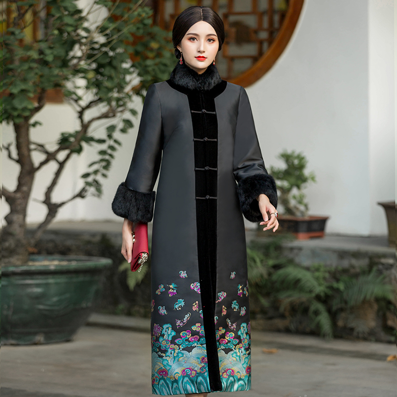 Demi-season cheongsam, elite retro jacket, trench coat, 2021 collection, long sleeve, increased thickness, Chinese style