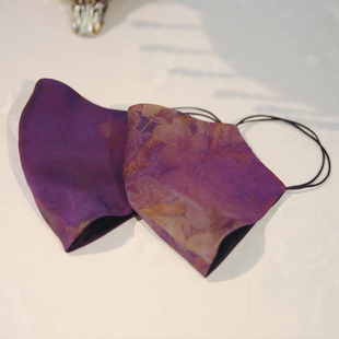 华族经典真丝香云纱面罩一个装舒适亲服透气防晒防尘防风随机色