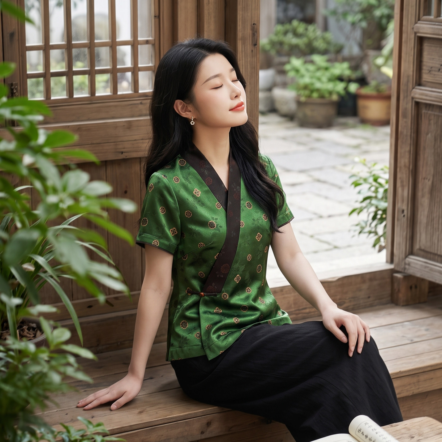 华族经典唐装女新中式国风复古香云纱茶服改良旗袍上衣