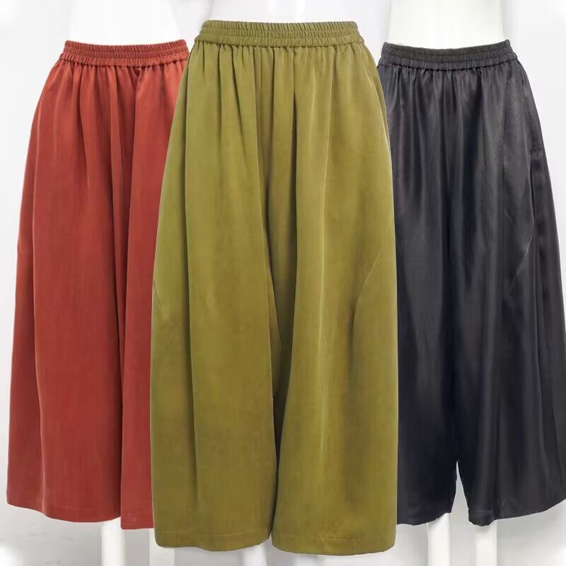 华族经典花苞裤书景黑色高腰显瘦直筒裤香云纱重缎长款阔腿裤女秋,女装/女士精品,裤子,淘宝优惠券,粉丝福利购,淘宝优惠卷