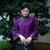 夹羊绒棉唐装 上衣40姆米香云纱刺绣新中式 女250918 倒大袖 华族经典