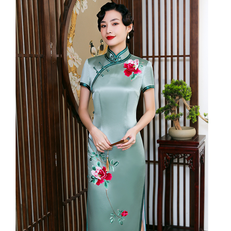 进口醋酸高档贵气非遗文化绣花