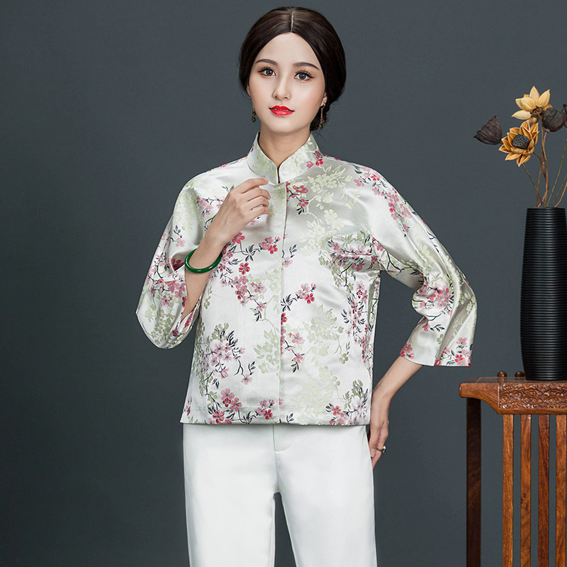 华族经典改良旗袍上衣清新版2025秋季新款休闲宽松中国风中式唐装