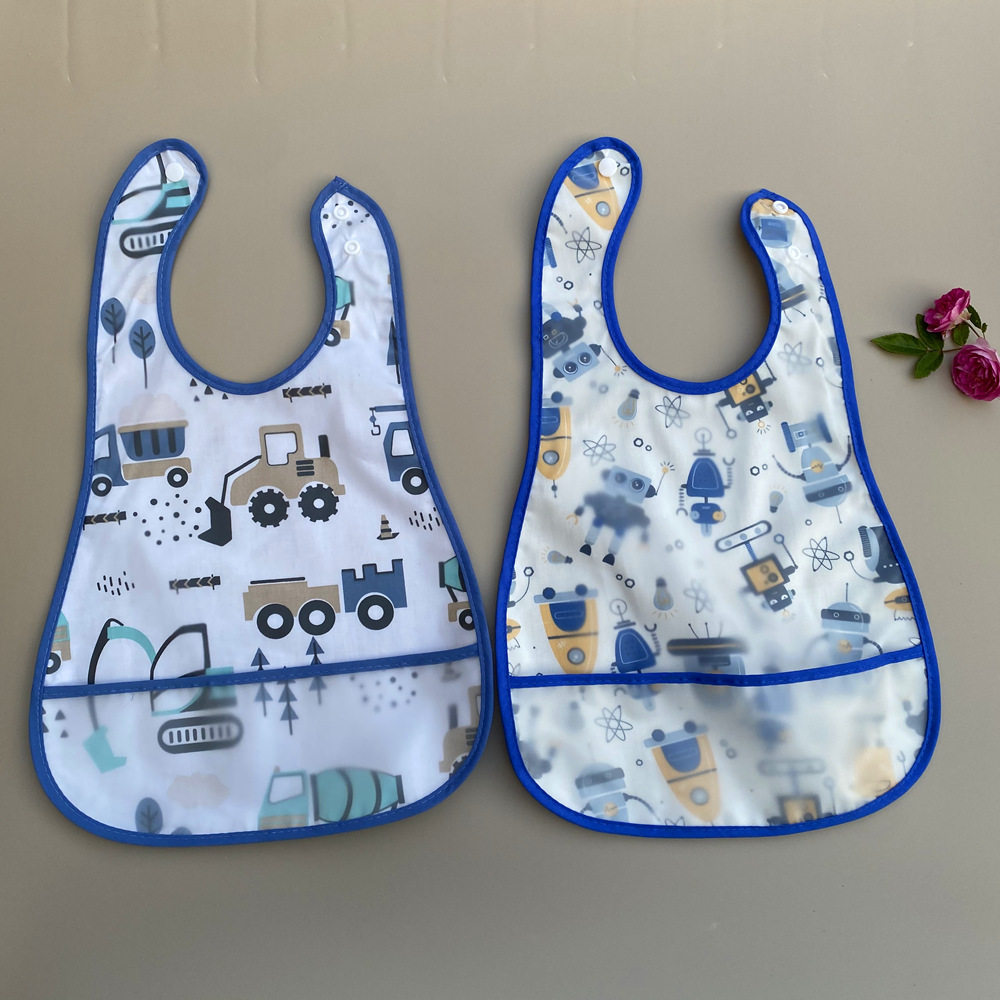 吃饭围兜男女宝宝防水辅食饭兜儿童软塑料喂饭围嘴流口水免洗卡通