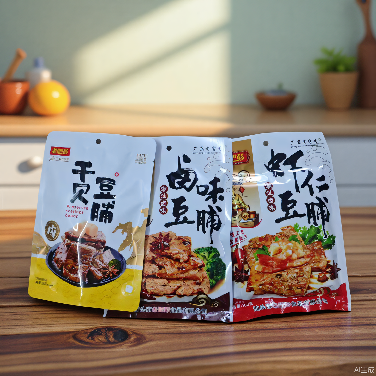 包邮 老肥彭即食豆脯 虾仁豆脯干贝豆脯即吃卤味豆脯零食煲剧