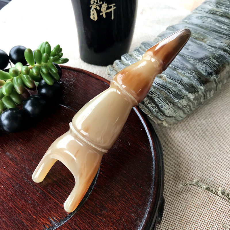 眼睛鼻子颈椎按摩器正品高原白牦牛角海参二脚点穴拨筋棒祛鱼尾纹