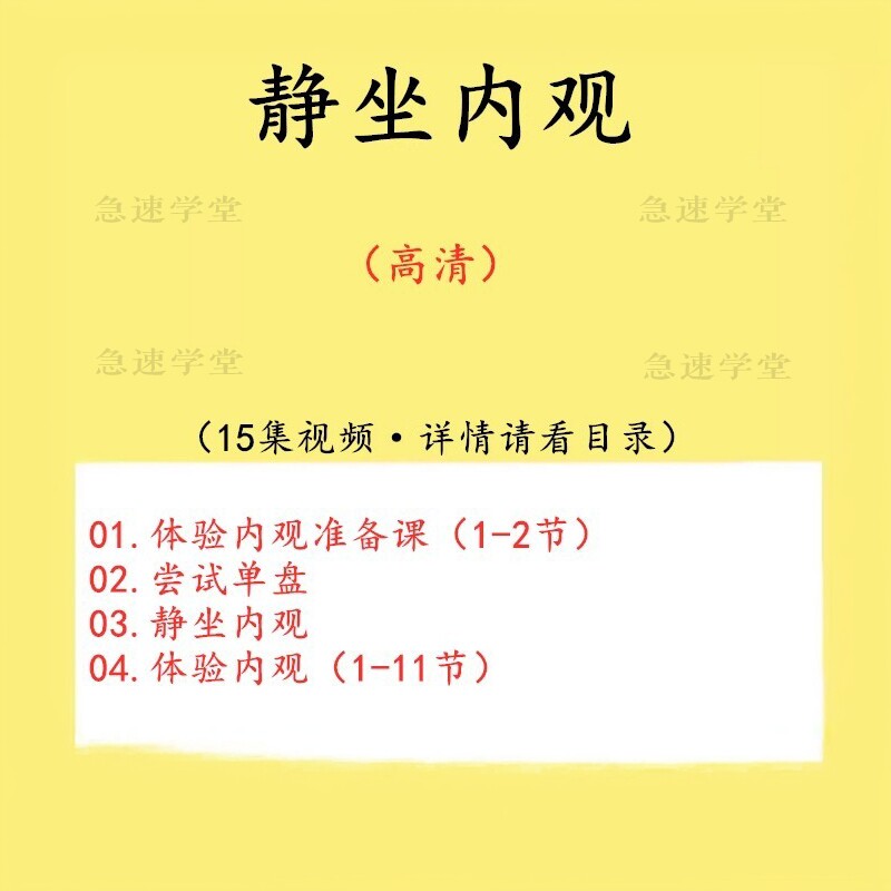 2024冥想疗愈内观静坐入门专注力觉知力训练呼吸吐纳视频教程