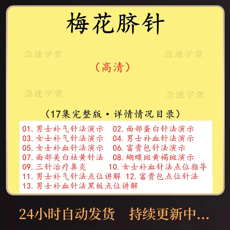 2024梅花脐针针灸疗法脐疗面部美白美容针法中医基础理论视频教程