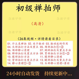 禅拍疗愈拍打疗法全身经络振动手法经络疏通静心冥想调理视频教程