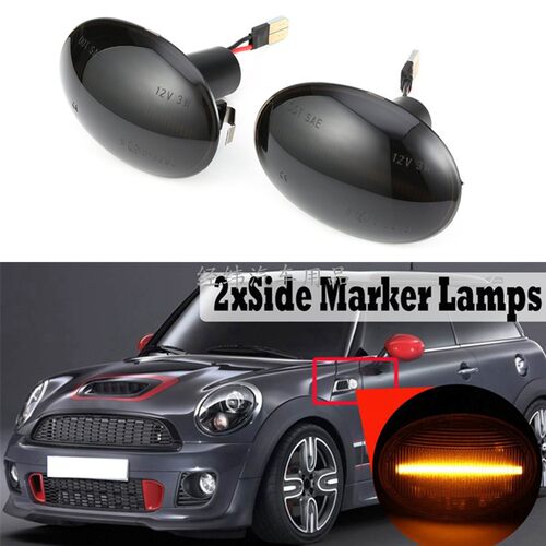 适用迷你Mini cooper R55R56 R57 R58 R59流水叶子板转向灯侧边灯