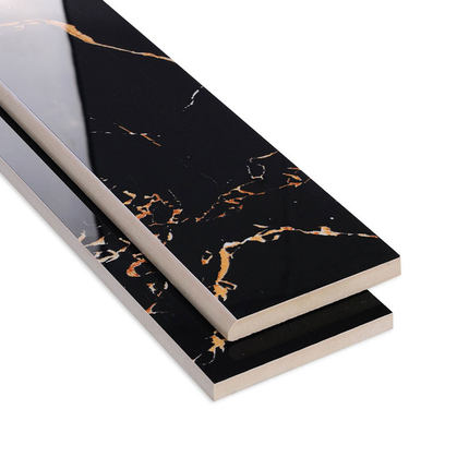 黑金花踢脚线100x800瓷砖客厅过道地面波导线地砖卧室走边地脚线