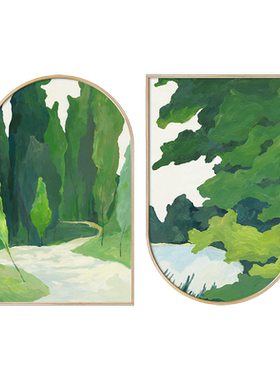 布纸有爱 客厅沙发背景墙装饰画卧室餐厅风景挂画双联ins风民宿画