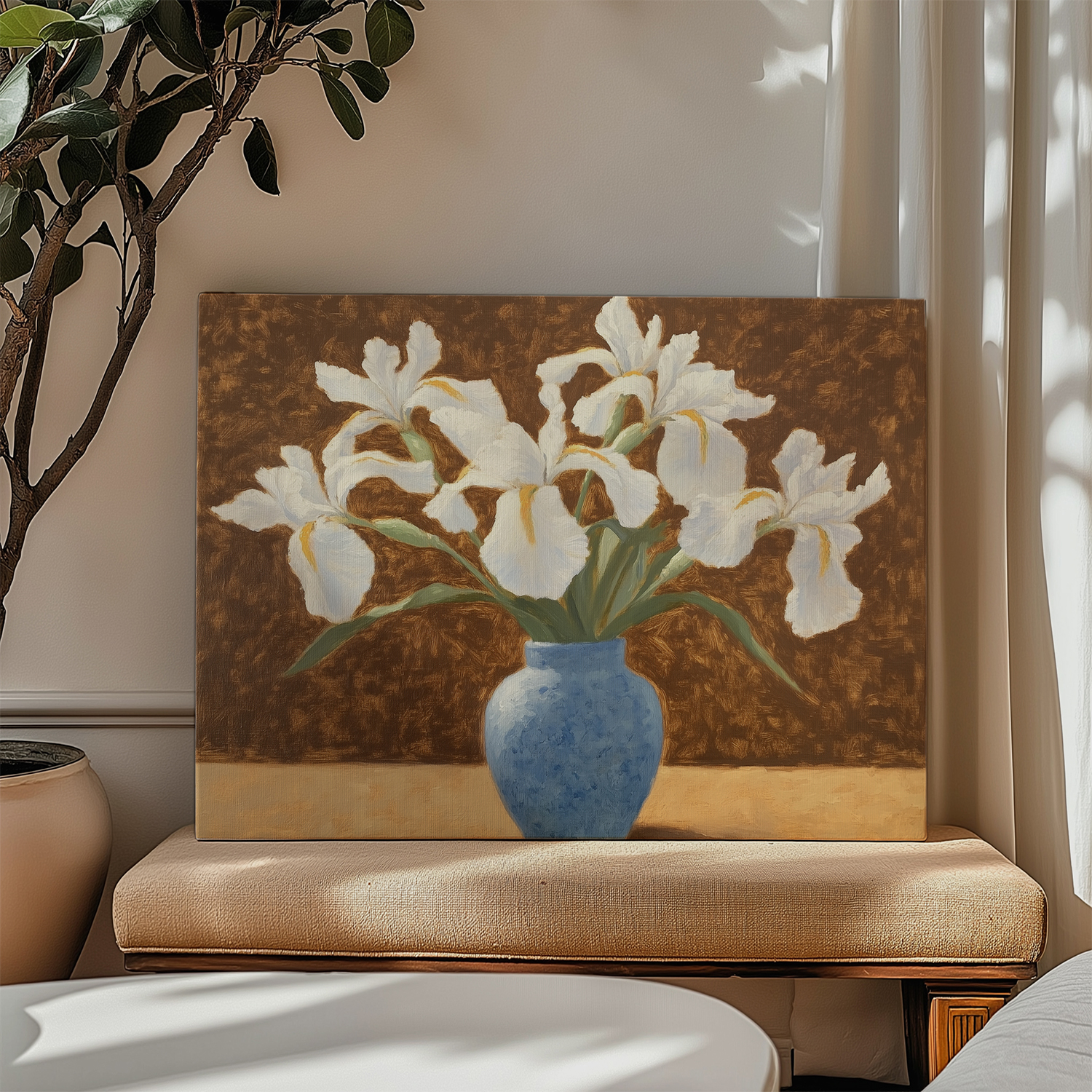 布纸有爱 花似旧时 原创东方美学花卉装饰画小众客厅卧室横版挂画图片