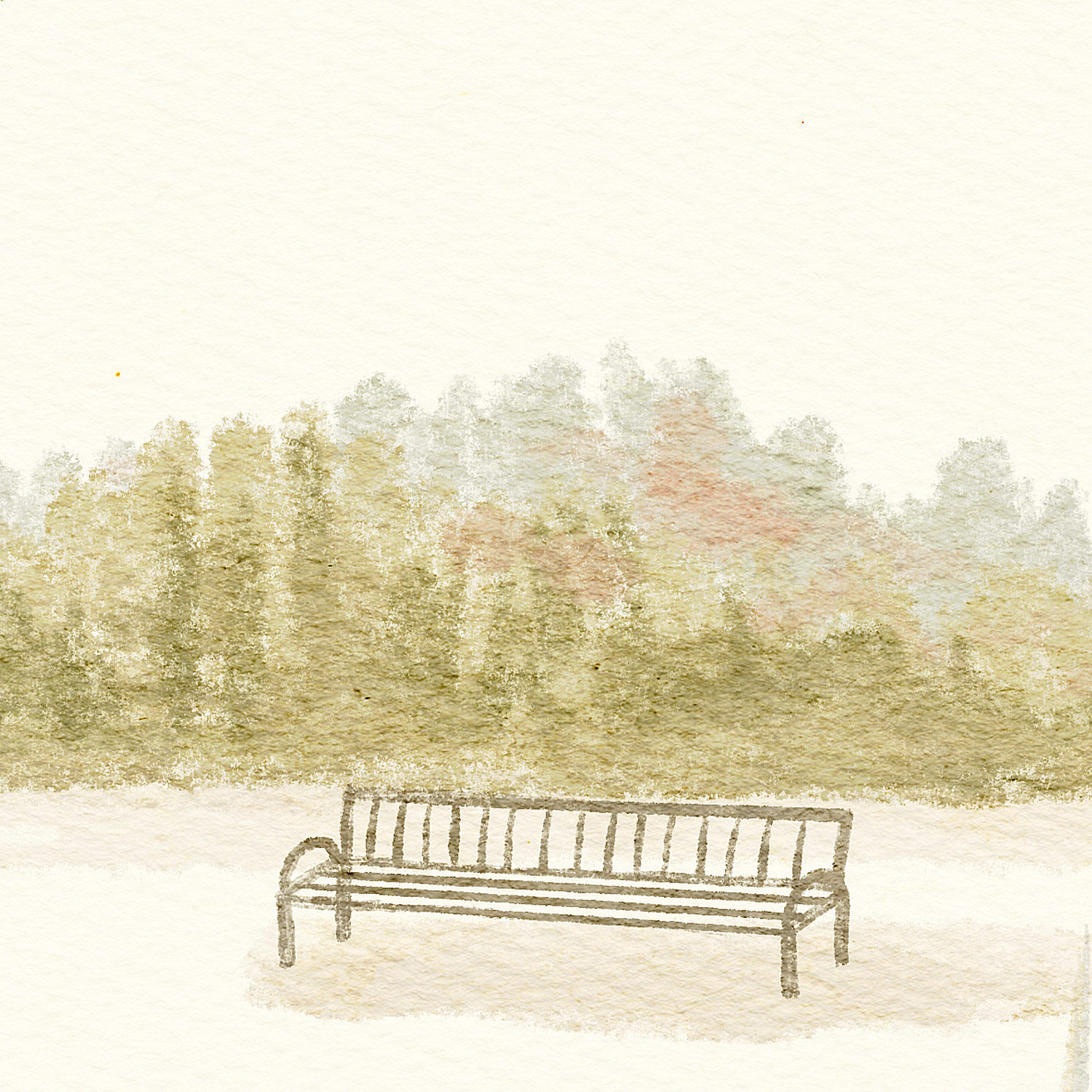 绿荫下 原木风卧室床头装饰画小清新客厅背景墙横版挂画