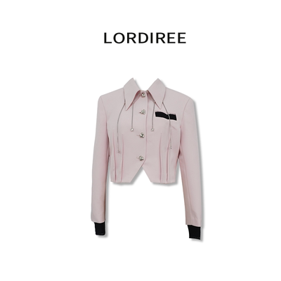 【民族】L23070507设计款粉色西装外套