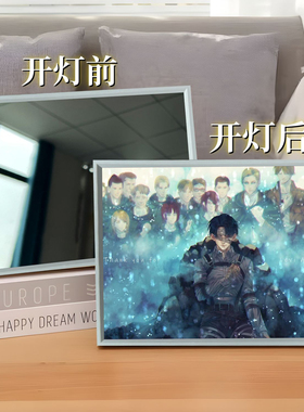 进击的巨人镜子灯光画相框摆台