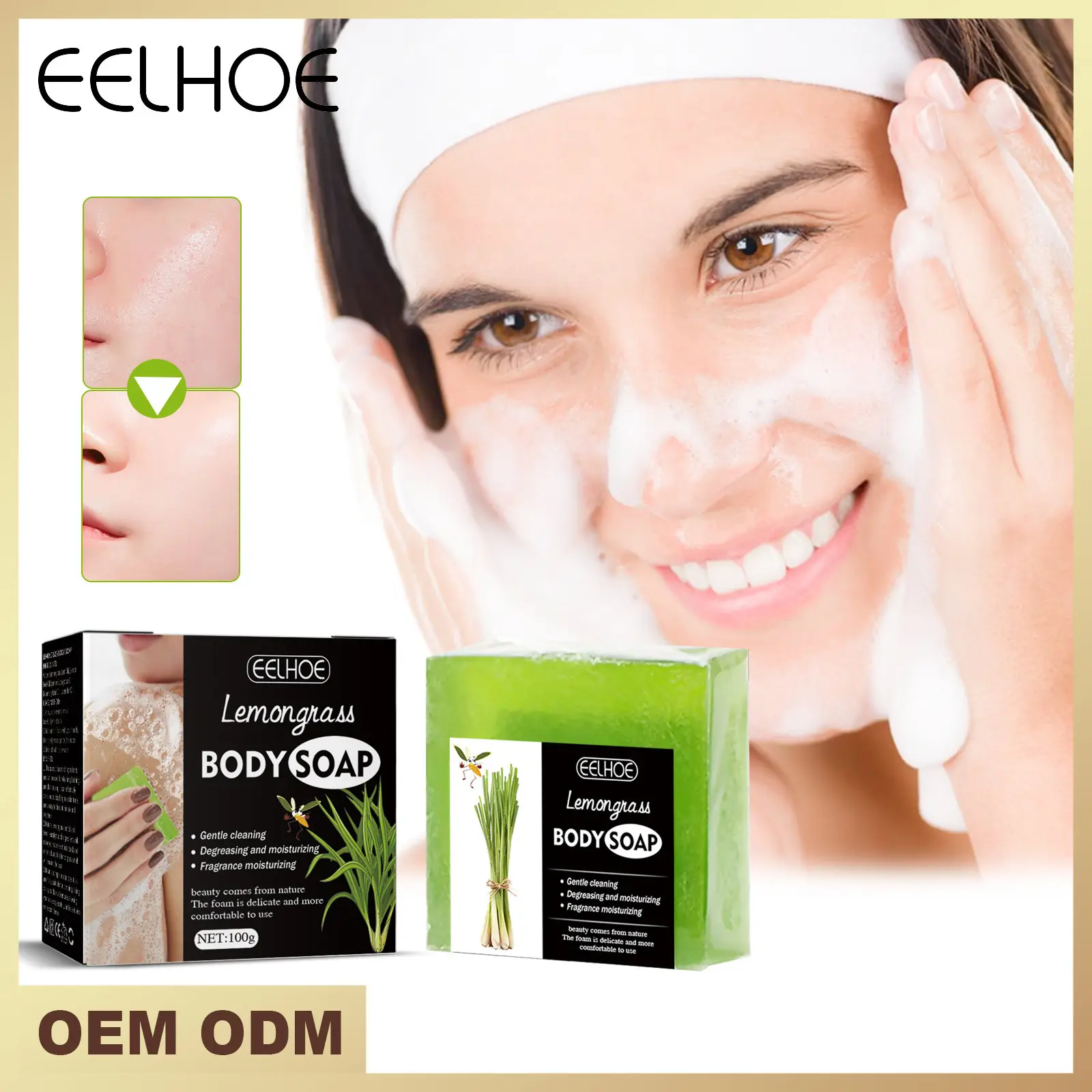 Lemongrass bath soap gently cleanses the skin, fades acne sc