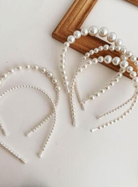 retro pearl headband hairpin wedding bridesmaid headdress 饰