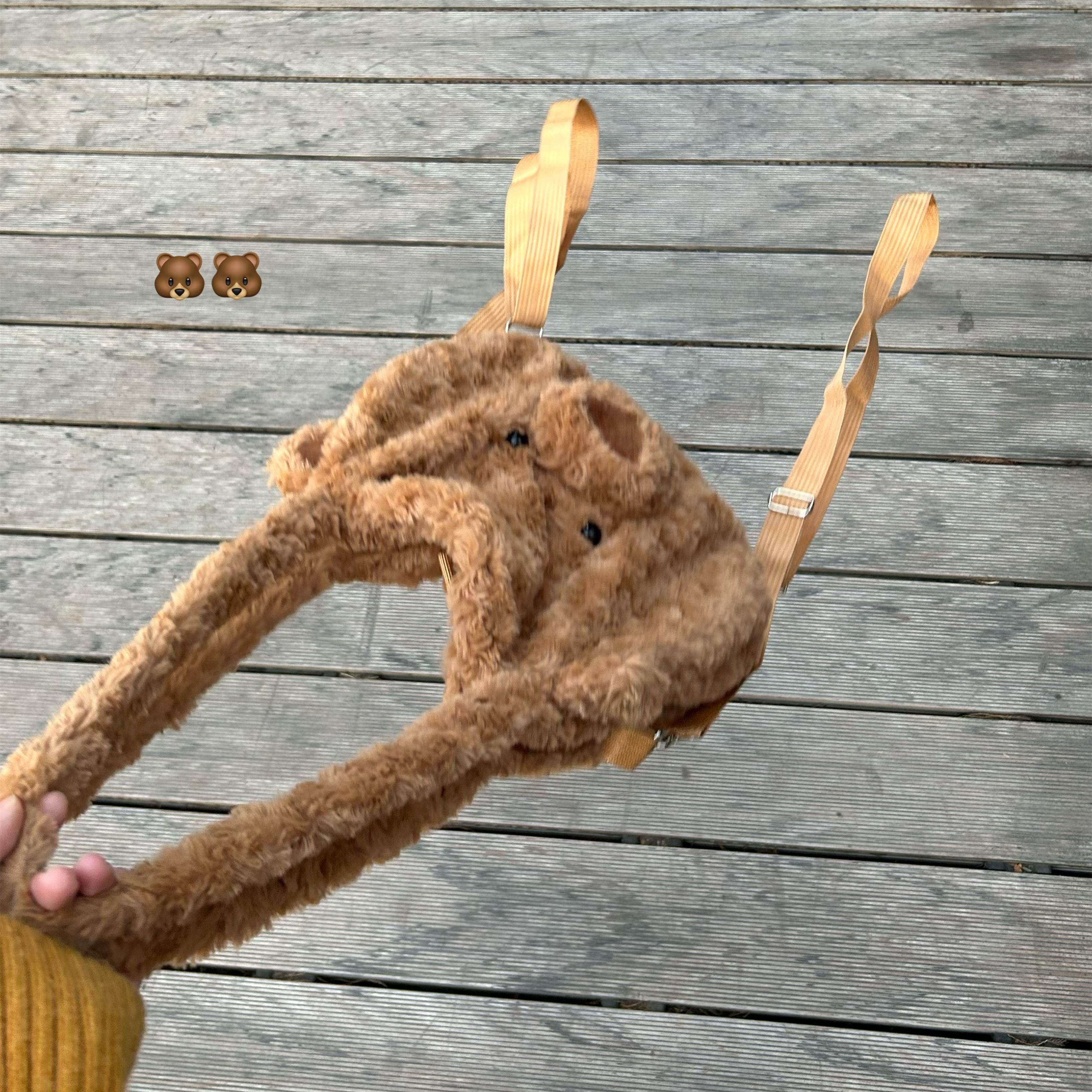 棕色可爱小熊女式单肩书包多用