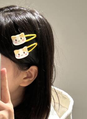 可爱秋冬棉女花糖猫咪发卡