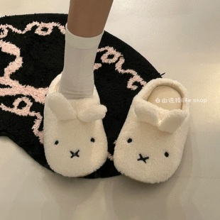 女百搭 保暖包头可外穿棉鞋 简约秋冬季 高颜值米菲兔兔居家棉拖鞋