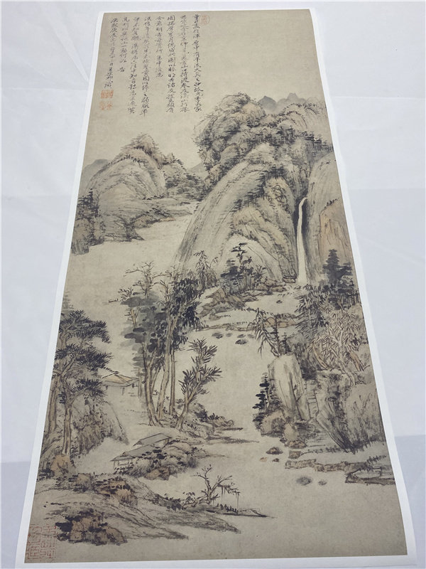 王原祁仿董巨山水清四王写意仿古山水高清国画彩色临摹画稿底稿